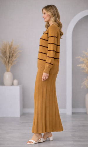 Two-Piece Turtleneck Knit Dress 4211  - ivory