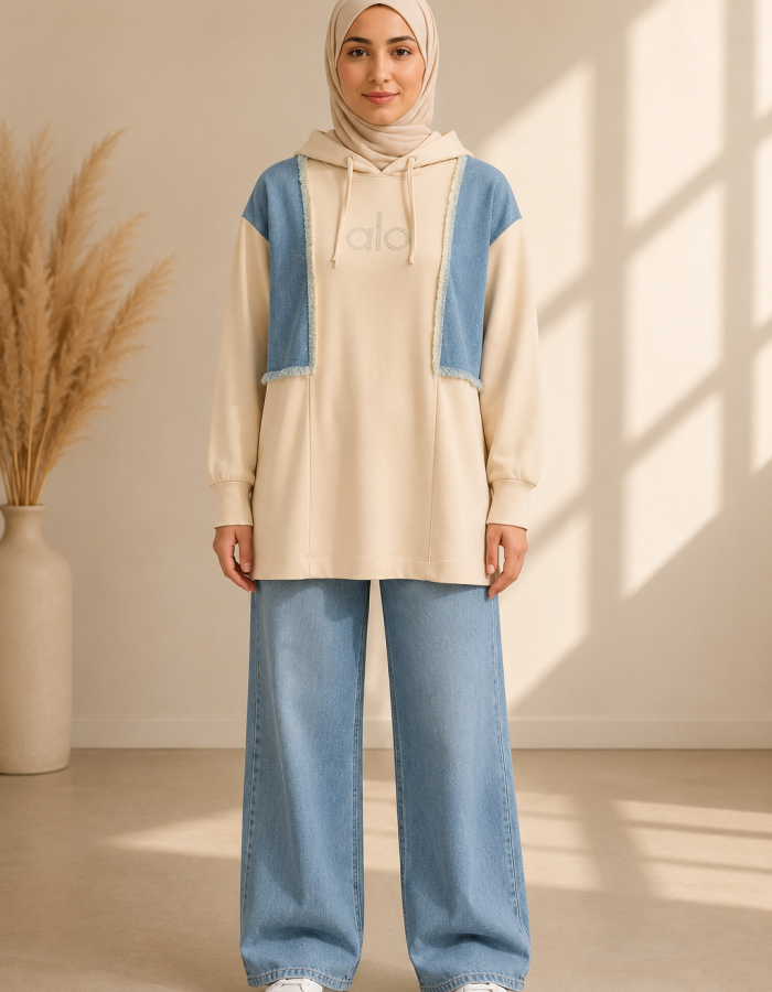 4309 طقم طلعة الو - Beige
