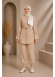 4303 كتان مخطط قصير - Beige