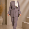 4303 كتان مخطط قصير - deep blue