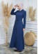 Modamix women Coat Hoodied Trenchcoat of Rose Rise fabric 242 Lacivert