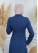 Modamix women Coat Hoodied Trenchcoat of Rose Rise fabric 242 Lacivert