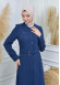 Modamix women Coat Hoodied Trenchcoat of Rose Rise fabric 242 Lacivert