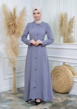 مانطو قماش بتك مبطن ساتان 242 - فضي