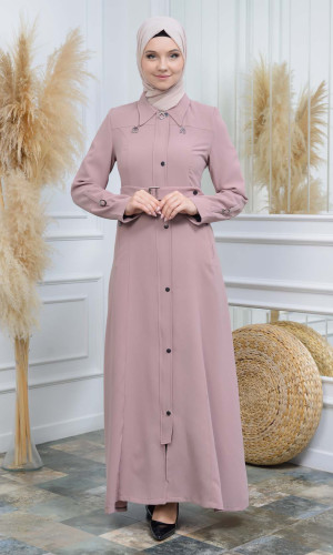 Manto aus Petek-Stoff mit Satinfutter 242 - Rosa