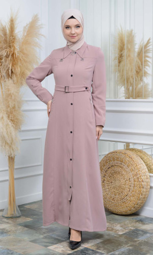 Manto aus Petek-Stoff mit Satinfutter 242 - Rosa