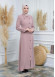 Modamix women Coat Hoodied Trenchcoat of Rose Rise fabric 242 Pembe