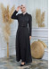 Modamix women Coat Hoodied Trenchcoat of Rose Rise fabric 242 Siyah
