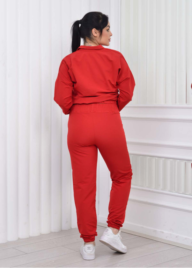 Kadın 4lü Nike Paraşüt  Eşofman Takımı Kombin 1079  Kırmızı