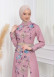 طقم نسائي للمحجبات قطعتين فستان و بنطلون مع حزام 1783 Pembe