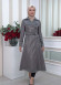 Belted Buttons Leather Trench Coat 1334 Koyu gri