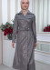 Belted Buttons Leather Trench Coat 1334 Koyu gri