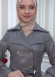 Belted Buttons Leather Trench Coat 1334 Koyu gri