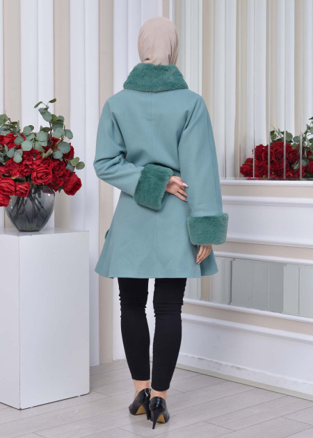 美品　UND FLOWING COLLAR SHORT COAT Shadow Fawn Light Fox Short Jacket with Shawl Collar | Shopifur