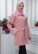 WOMEN'S FURNITURE SHORT COAT WITH FURNITURE Collar and Cuffs 1335 Pembe