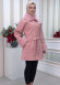 WOMEN'S FURNITURE SHORT COAT WITH FURNITURE Collar and Cuffs 1335 Pembe