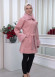 WOMEN'S FURNITURE SHORT COAT WITH FURNITURE Collar and Cuffs 1335 Pembe