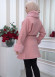 WOMEN'S FURNITURE SHORT COAT WITH FURNITURE Collar and Cuffs 1335 Pembe