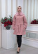 WOMEN'S FURNITURE SHORT COAT WITH FURNITURE Collar and Cuffs 1335 Pembe