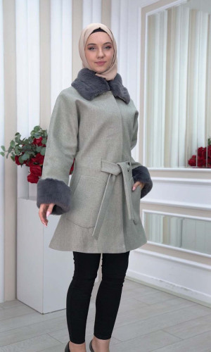 جاكيت جوخ فرو نسائي 1335 - فضي