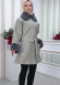 WOMEN'S FURNITURE SHORT COAT WITH FURNITURE Collar and Cuffs 1335 Gri