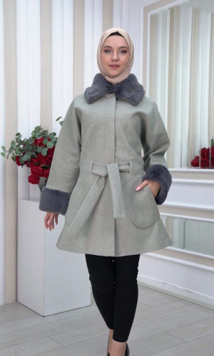 جاكيت جوخ فرو نسائي 1335 - فضي