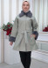 WOMEN'S FURNITURE SHORT COAT WITH FURNITURE Collar and Cuffs 1335 Gri