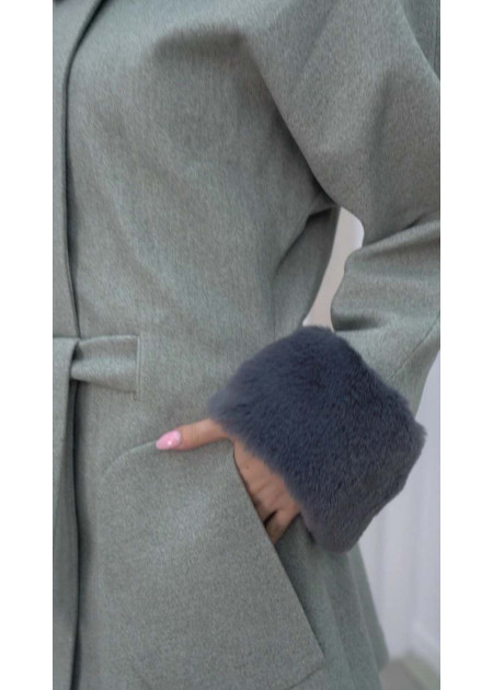美品　UND FLOWING COLLAR SHORT COAT 美品 UND FLOWING COLLAR SHORT COAT