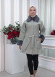 WOMEN'S FURNITURE SHORT COAT WITH FURNITURE Collar and Cuffs 1335 Gri