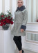 WOMEN'S FURNITURE SHORT COAT WITH FURNITURE Collar and Cuffs 1335 Gri