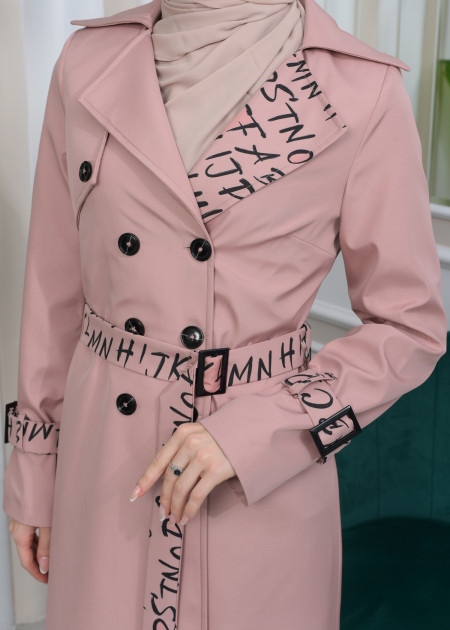 BELT PARACHUTE WOMEN'S WINTER TRENCH COAT 1342 Pembe