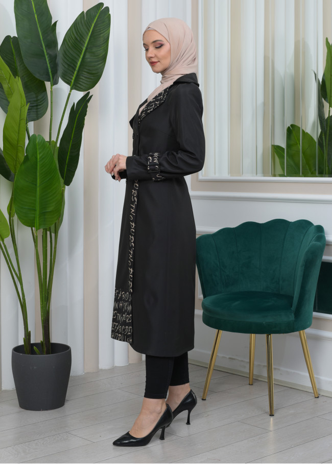 BELT PARACHUTE WOMEN'S WINTER  TRENCH COAT 1342 Siyah