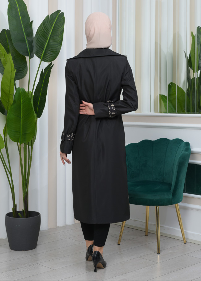 BELT PARACHUTE WOMEN'S WINTER  TRENCH COAT 1342 Siyah