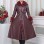 Double Cloche Treated Leather Trench Coat with Rabbit Fur Lining 1350 - burgundy