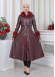 HOODED FUR SLEEVE BELT LEATHER TRENCH COAT 1350 Bordo
