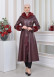 HOODED FUR SLEEVE BELT LEATHER TRENCH COAT 1350 Bordo