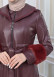 HOODED FUR SLEEVE BELT LEATHER TRENCH COAT 1350 Bordo