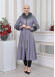 HOODED FUR SLEEVE BELT LEATHER TRENCH COAT 1350 Gri