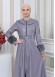 HOODED FUR SLEEVE BELT LEATHER TRENCH COAT 1350 Gri