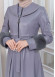 HOODED FUR SLEEVE BELT LEATHER TRENCH COAT 1350 Gri