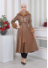 HOODED FUR SLEEVE BELT LEATHER TRENCH COAT 1350 taba