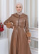 HOODED FUR SLEEVE BELT LEATHER TRENCH COAT 1350 taba