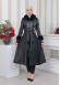 HOODED FUR SLEEVE BELT LEATHER TRENCH COAT 1350 Siyah