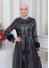 HOODED FUR SLEEVE BELT LEATHER TRENCH COAT 1350 Siyah