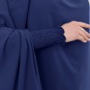 سدال شرعي قطعتين قماش المدينة بكبيشون مدمج وأكمام زم (شرشف , جلباب شرعي) 822 Lacivert