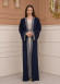 2-PIECE SET EMBROIDERED ABAYA AND DRESS 680 - deep blue