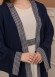 2-PIECE SET EMBROIDERED ABAYA AND DRESS 680 - deep blue