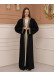 2-PIECE SET EMBROIDERED ABAYA AND DRESS 680 - black