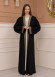 2-PIECE SET EMBROIDERED ABAYA AND DRESS 680 - black
