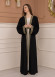 2-PIECE SET EMBROIDERED ABAYA AND DRESS 680 - black